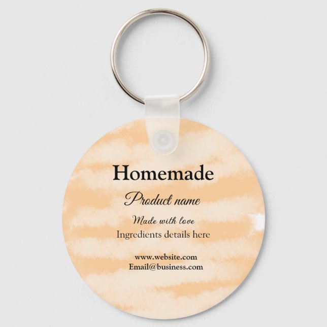 Homemade bakery made with love add text website key ring (Front)
