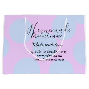 Homemade bakery made with love add text website large gift bag
