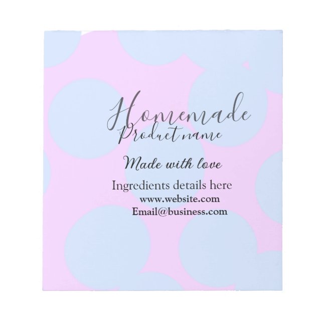 Homemade bakery made with love add text website notepad (Front)
