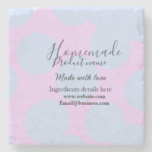 Homemade bakery made with love add text website stone coaster