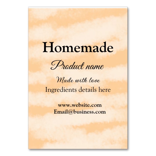 Homemade bakery made with love add text website table number (Front)