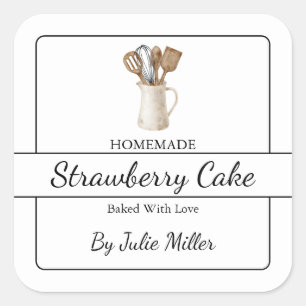 Homemade Baking Cooking Square Label