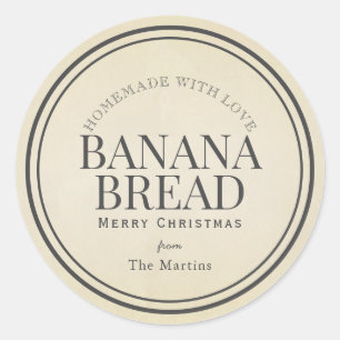 Homemade Baking Gifts Chic Kraft Holiday Classic Round Sticker