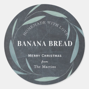 Homemade Baking Gifts Greenery Chalkboard Holiday Classic Round Sticker