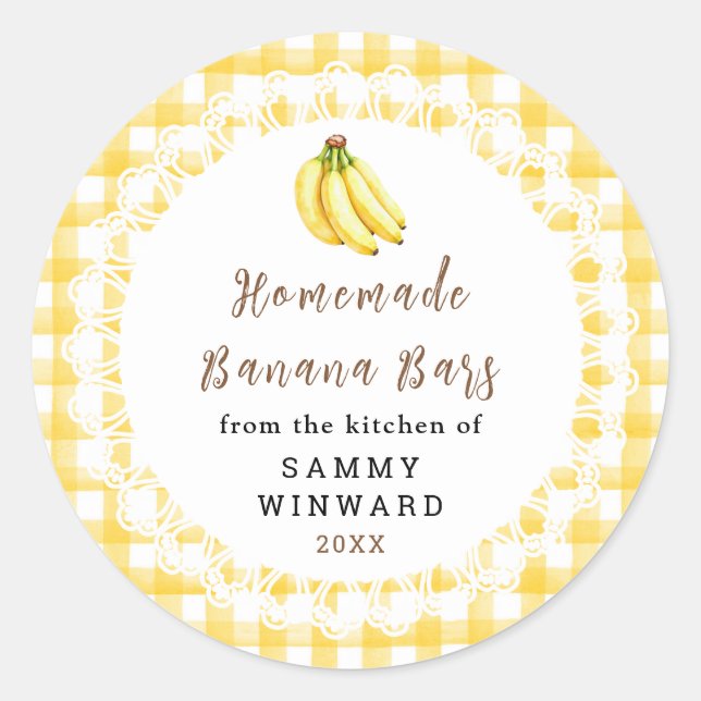 Homemade Banana Bar Label (Front)