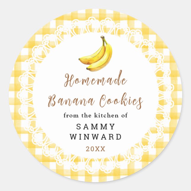Homemade Banana Cookies Label (Front)