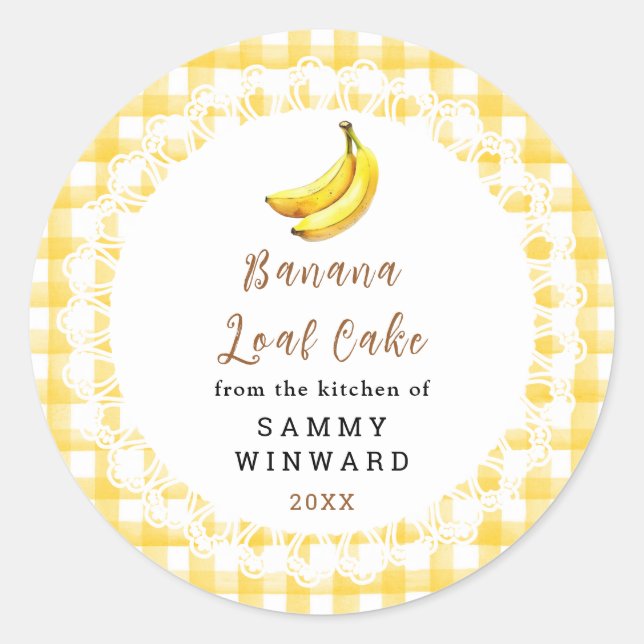 Homemade Banana Loaf Cake Label (Front)