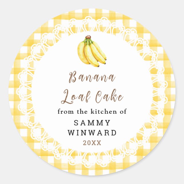 Homemade Banana Loaf Cake Label (Front)