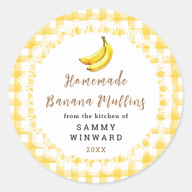 Homemade Banana Muffins Label (Front)