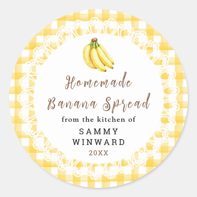 Homemade Banana Spread Jar Label (Front)