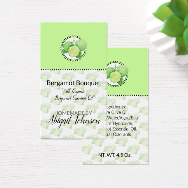 Homemade Bath & Body Bergamot Citrus Gift Tag (Desk)