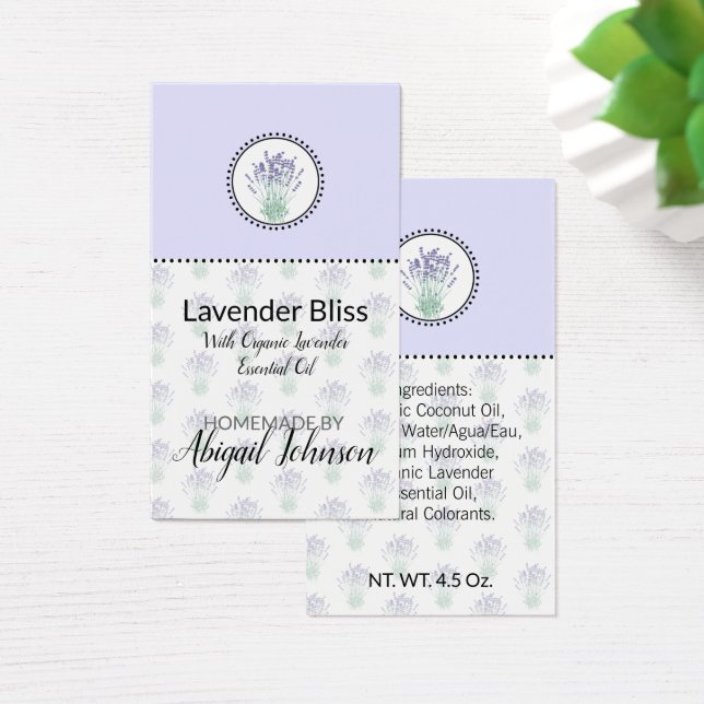 Homemade Bath & Body Label Lavender | Gift Tag (Desk)