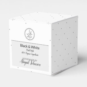 Homemade Bath & Body Packaging Black & White Favour Box