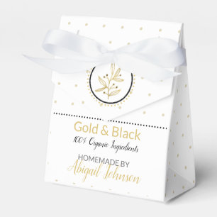 Homemade Bath & Body Packaging Gold & Black Favour Box