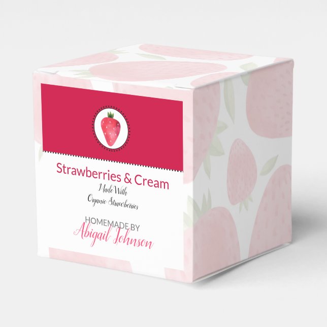 Homemade Bath & Body Packaging | Strawberry Favour Box (Front Side)