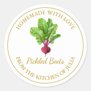 Homemade Beet Root Pickle Label White