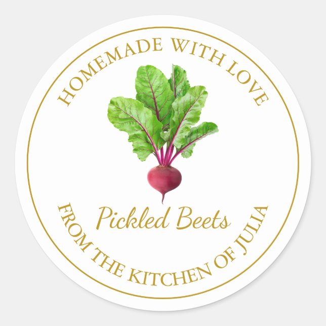 Homemade Beet Root Pickle Label | White (Front)