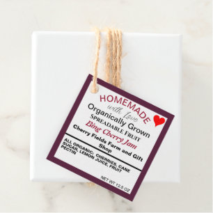 Homemade Bing Cherry Jam QR Code Favour Tags