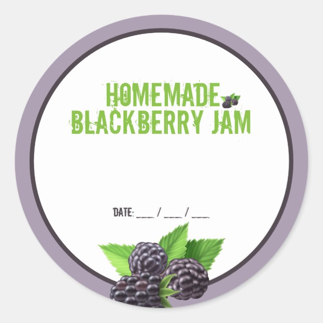 Homemade Blackberry Jam Canning Sticker (Front)