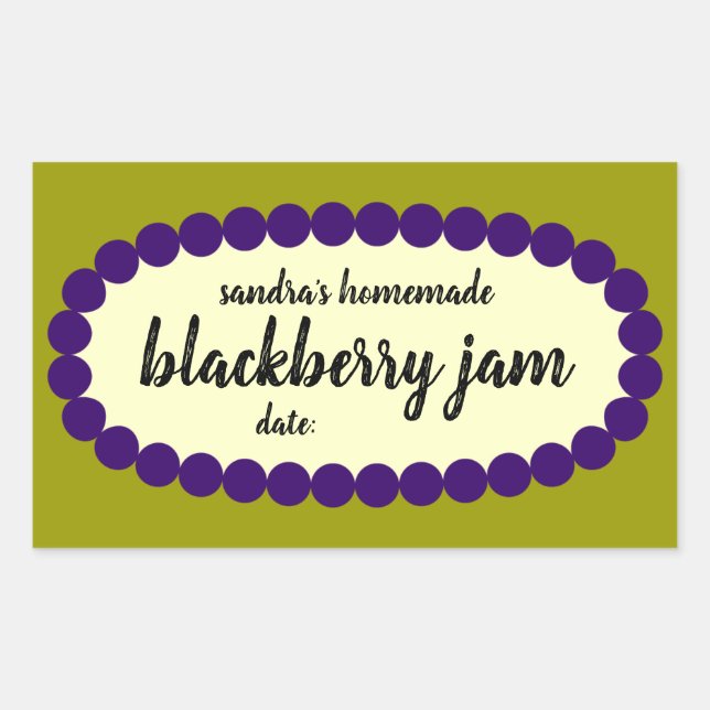 Homemade Blackberry Jam Jar Label (Front)