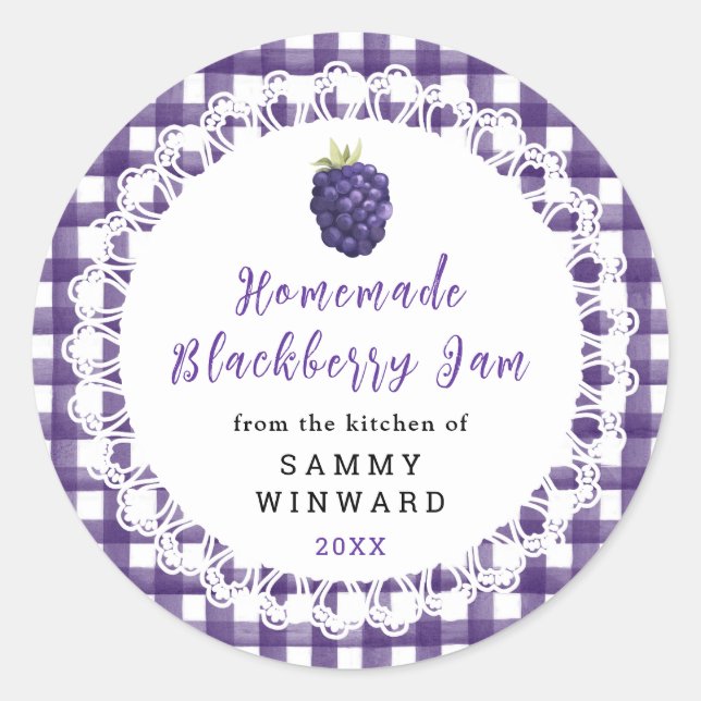 Homemade Blackberry Jam Label (Front)
