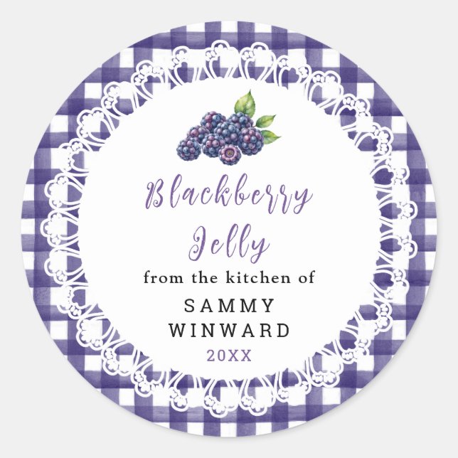 Homemade Blackberry Jelly Jar Label (Front)