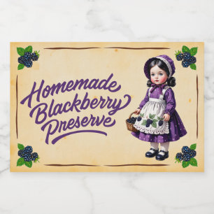 Homemade Blackberry Preserve - Vintage Food Label