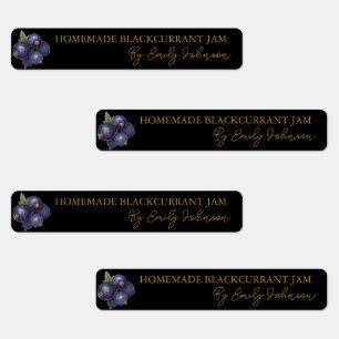 Homemade Blackcurrant Jam Thin Seal Label