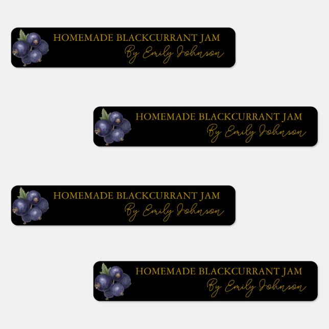 Homemade Blackcurrant Jam Thin Seal Label (Group)