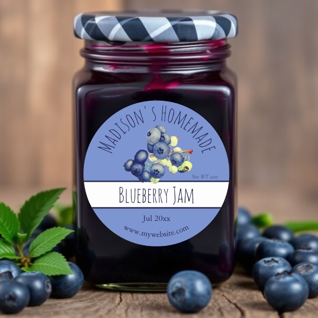 Homemade Blueberry Jam Jar Labels (Creator Uploaded)
