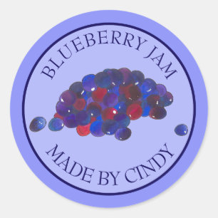 Homemade Blueberry Jam Jelly Preserves Canned By Classic Round Sticker