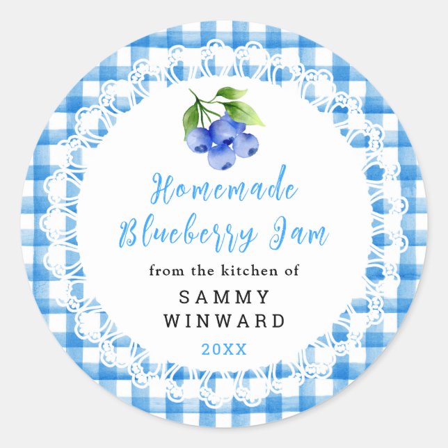 Homemade Blueberry Jam Label (Front)