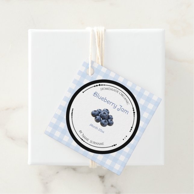 Homemade Blueberry Jam Label With Ingredients (In Situ)