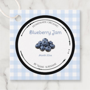 Homemade Blueberry Jam Label With Ingredients