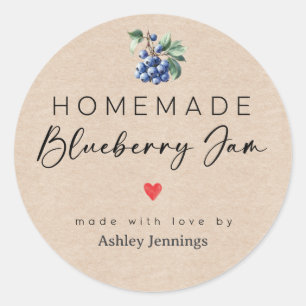 Homemade Blueberry Jam Labels Made with Love