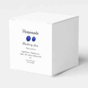 Homemade blueberry jam made with love add text favour box