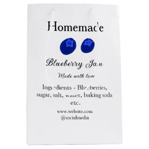 Homemade blueberry jam made with love add text medium gift bag