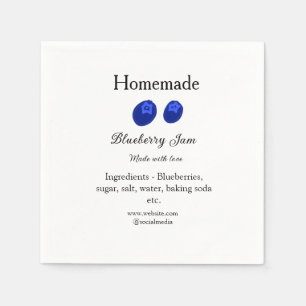 Homemade blueberry jam made with love add text napkin