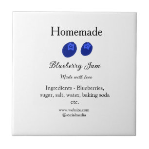 Homemade blueberry jam made with love add text tile