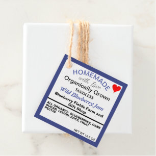 Homemade Blueberry Jam QR Code Favour Tags