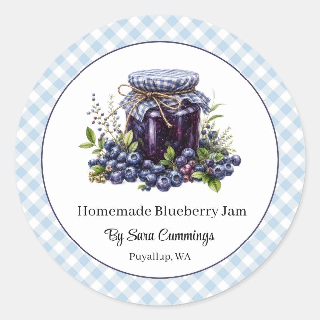Homemade Blueberry Jam Stickers (Front)