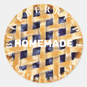 Homemade Blueberry Pie Classic Round Sticker (1)