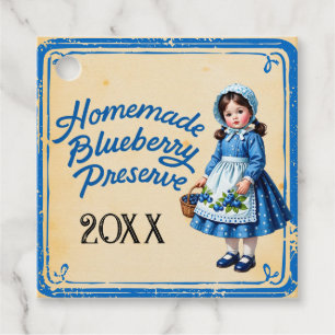 Homemade Blueberry Preserve Vintage Favour Tags