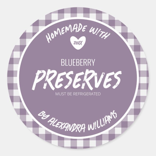 Homemade Blueberry Preserves  Classic Round Sticker (Front)