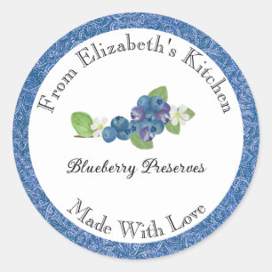 Homemade Blueberry Preserves Jar Label