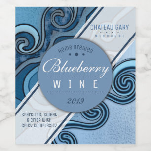 Homemade blueberry wine cider personalised label