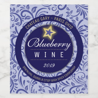 Homemade blueberry wine cider personalised label