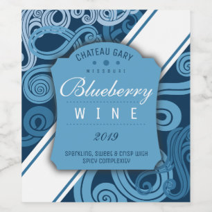 Homemade blueberry wine cider personalised wine label