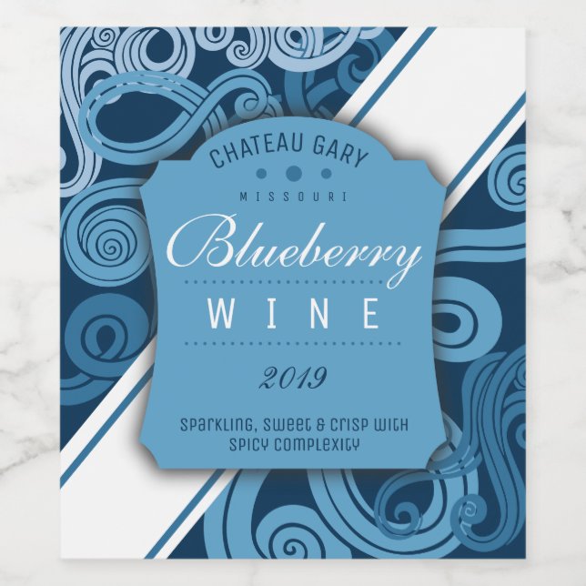 Homemade blueberry wine cider personalised wine label (Single Label)