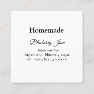 Homemade blueberry y jam made with love add text square business card